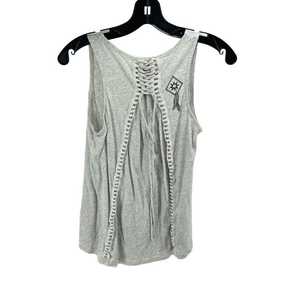 Hard Rock Womens Tank Top Punta Cana Cafe Sleeveless Lacing Back Gray Medium - Picture 8 of 8